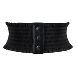 Ruffles Wide Belt Triple Buckle Elegant Elastic Waistband Decorative Dress Girdle for Women Goth Punk Stretch Cummerbunds