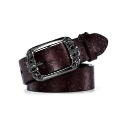 1 Pcs Fashion PU Leather Alloy Pin Buckle Carved Waist Belt 110 cm Harajuku Y2K Belt Chic Vintage Punk Waistband For Women