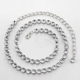 Big Diamond Fashion Rhinestone Fine Waist Chain Women's Dress Metal Body Chain Length Adjustable Belly Dance Water Diamond Belt