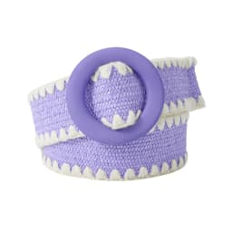 Women Fashion Belt Straw Woven Elastic Wide Strap with Matching Round Buckle