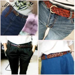Maikun Fashion Ladies Woven Candy Belt Alloy Pin Buckle Women's Thin Belt