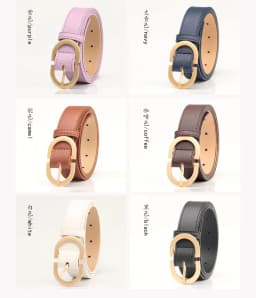 2.8x105cm Female Fashion Belt Simple Metal Buckle Belt for Women Black Suit Jeans Clothing Accessories White Black Red Purple