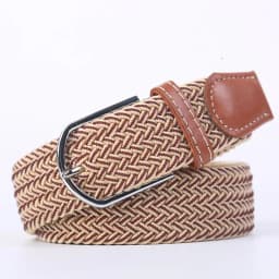 Unisex Elastic Fabric Woven Casual Women Belt Pin Buckle Expandable Braided Stretch Canvas Stylish Leisure Belts for Men