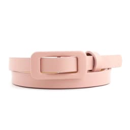 Wholesale Square Buckle Without Holes Ladies Black/white/red Pu Leather Fashion Female Fine Belt for Jeans Dress Decoration