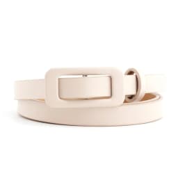 Wholesale Square Buckle Without Holes Ladies Black/white/red Pu Leather Fashion Female Fine Belt for Jeans Dress Decoration