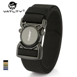 VATLTY New Men's Tactical Type Elastic Belt Zinc Alloy Quick Release Buckle Casual Belt Tight Nylon Overalls Waistband Male
