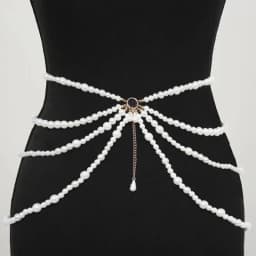 Multilayer Pearl Waist Chains for Women Imitation Pearl Metal Ring Tassel Belt Fashion Elegant Clothing Accessories ремень