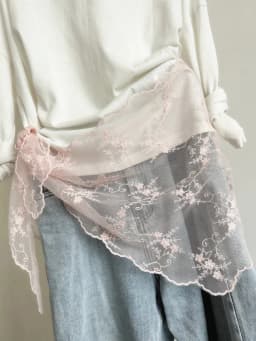 Fashion Fart Curtain Women's Lace Belt Stacked Wearing Triangular Scarf Hem Skirt Waist Seal Rope Silk Scarf Decorative Pants