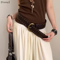 〔Funny〕Women's Rivet Belt Gothic Heavy-Duty Leather Waist Belt Y2k Punk Dress Jeans Belt Waist Accessories