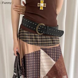 〔Funny〕Women's Rivet Belt Gothic Heavy-Duty Leather Waist Belt Y2k Punk Dress Jeans Belt Waist Accessories