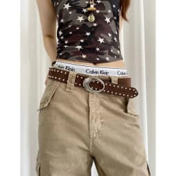 〔Funny〕Women's Rivet Belt Gothic Heavy-Duty Leather Waist Belt Y2k Punk Dress Jeans Belt Waist Accessories