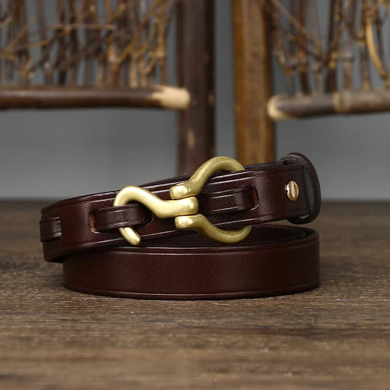 2CM Top Quality Thin Cowskin Real Genuine Leather Belts for Women Luxury Female Belt Decorative Simple Waist Belt For Jeans