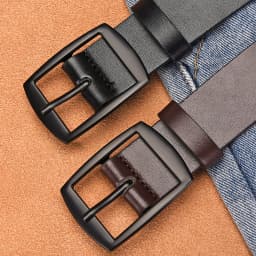 New High-end Men's PU Belt Fashionable Oval Alloy Buckle Exquisite Fit Style Durable and Versatile Jeans Casual Pants Belt