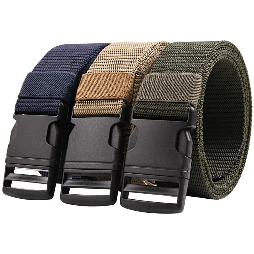 Men's Belt Without Metal Plastic Buckle Belt High Quality Canvas For Nylon Belt Tactical Belt Outdoor Woven Belt Neutral Belts