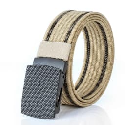 3.8cm outdoor nylon belt, black alloy automatic buckle, all-match striped men's belt, sports breathable