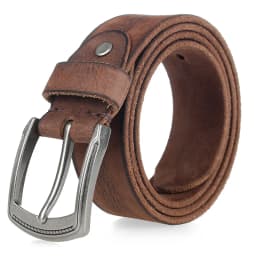 Natural Cowhide Belt For Men's Hard Metal Buckle Soft Original Cowhide Men Leather Belt Unique Texture Real Leather Jeans Belt