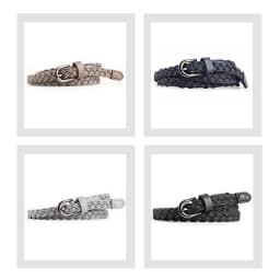Brand Designer Casual Dress Belts for Women Thin Braid Genuine Leather Belt for Jeans Pin Buckle Female Strap Candy Color