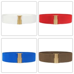 Maikun Fashion Wide Belts for Women Simple Style Elastic Three Colors Metal Buckle Female Cummerbund