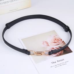 Adjustable PU Leather Ladies Dress Belts Skinny Thin Women Waist Belts Strap Gold Color Buckle Female Belts pasek damski