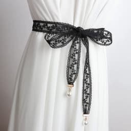 3.3x160cm Fashion Sweet Decorative Lace Waist Belts DIY Bow Knot Pearl Pendant Waistband Elegant Dress Waist Chain for Women