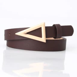 1.8cm Thin Leather Belt Women Waistbands Fashion Silver Triangle Snap Buckle Belt Ladies Decoration Waist band Ladies Silm Belt