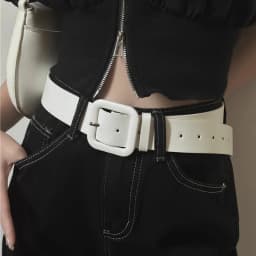 Y2K Pink Belt for Girls Vintage Square Metal Buckle Waistband Women Punk Hip Hop Lady Trouser Dress Decor Waist Strap