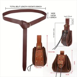 Medieval Retro Waist Bag Viking Style Hanging Belt Coin Purse Knight Fanny Pack Portable Men Women Money Pouch Costume Props