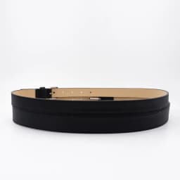 Double Needle Silver Buckle Cowhide Waist Seal, Women's Leather Wide Design Waist Belt, Black 6cm Width Coat Belt