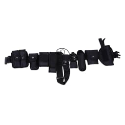 Police Guard Tactical Belt Buckles Black 9 Pouches Utility Security System