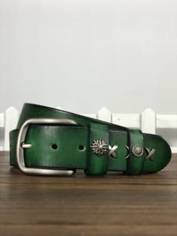 Top Layer Cowhide Belt Unisex Youth Jeans Style Soft Rivet Design Green Blue Match Belt for Men And Women