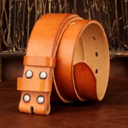 Sogefimen Men's Belt Without Buckle Full Grain Leather Belts for Men Cowskin Jeans Brown Black 38mm Wide Belt 30''-42'' Waist
