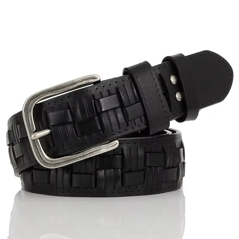 Genuine leather braided belt man Fashion male belts luxury design waist strap male Quality first layer cow skin belt for jeans