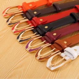 Luxury Women's Leather Buckle Belt, Simple and Fashionable Women's 3.0CM Jeans Belt, Candy Color Adjustable for Shortening