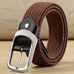 33 Styles Men Black Metal Pin Buckle Belt Fashion Casual Business Simple Wild Elastic Woven Comfort Stretch Belt Non-hole