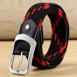 33 Styles Men Black Metal Pin Buckle Belt Fashion Casual Business Simple Wild Elastic Woven Comfort Stretch Belt Non-hole