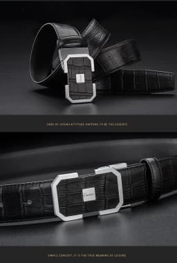 Ciartuar Men's Fashion Belt Genuine Leather Strap High-Quality First Layer Luxury Buckle