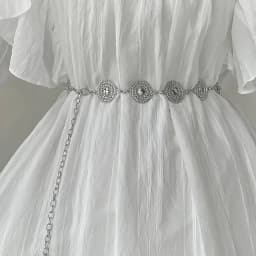 Women Hollow Out Round Metal Belt Gold Silver Carved Long Adjustable Chain Belts Elegant Lady Girl Dress Coat Decorative Strap