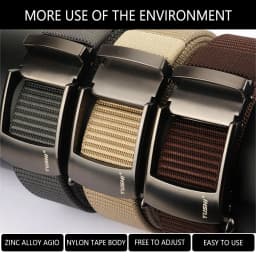 TUSHI Nylon Automatic Buckle Belt Outdoor Tooling Jeans Solid Color Canvas Waistband High Quality Casual Tactical Belt for Men
