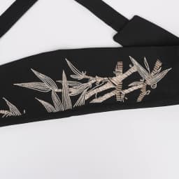 Chinese Han Dynasty Hanfu Clothing Waistband with Tassels Wide Tie Belt with Bamboo Embroidery