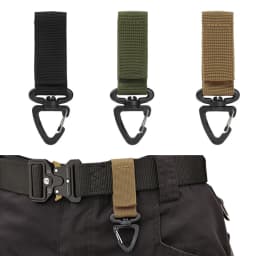 Outdoor Nylon Molle Tactical Backpack Carabiner Key Hook Webbing Buckle System Belt Buckle Hanging Camping Climbing Accessories