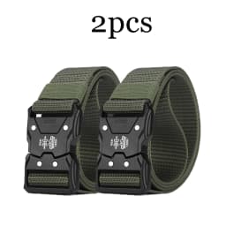 2pcs Fashion Men's Canvas Belt Simple Men's Outdoor Adventure Multi-function Belt Suitable For Youth Casual Shorts Belt