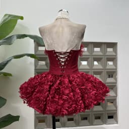 Sexy Strapless Floral Ruffles A Line Mini Dresses for Women Elegant Sleeveless Backless Slim Gowns Party Birthday Cocktail Dress