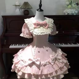 Japanese Sweet Lolita Kawaii Short Dress Women Pink Princess Y2k Bow Ruches Slim Dresses Female Korea Style Design Chic Outfits