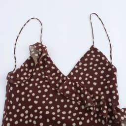 New Women's Clothing European And American Style Fashionable Simple Layered Decoration Polka Dot Sleeveless Suspender Dress