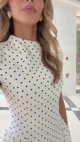 Elegant Polka Dot Long Dress Women's High Waist A-line Maxi Dresses Evening Party Summer Holiday Resort Blue Black Green White