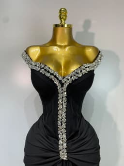 Women Sexy Off Shoulder Black Long Diamond Bodycon Bandage Dresses Celebrity Elegant Evening Party Nightclub Wedding Guest Dress