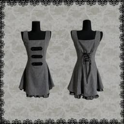 Y2K Harajuku Gothic Lolita Women's Dress Sexy Slim Fit Chic Trend Striped Suspenders Dresses Kawaii Japanese Emo Girl Streetwear