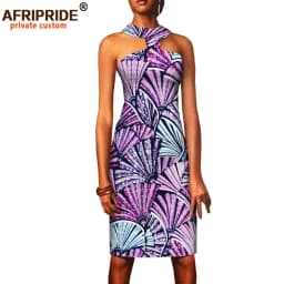 Summer African Dresses for Women Ankara Print Sleeveless Casual Women Sexy Party Dress Bodycon Dress Mini Dress A1825067