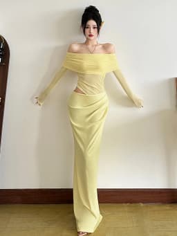 Weird Puss Slash Neck Dress Women Chic Elegant Sexy 2025 Patchwork Mesh Ruched Hollow Birthday Party Clubwear Vacation Vestidos