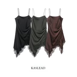 KASLEAD New Women's Fashion Lace Underwear Style Top Street Style Polyester Fiber Irregular Skirt City Commuting Suitable